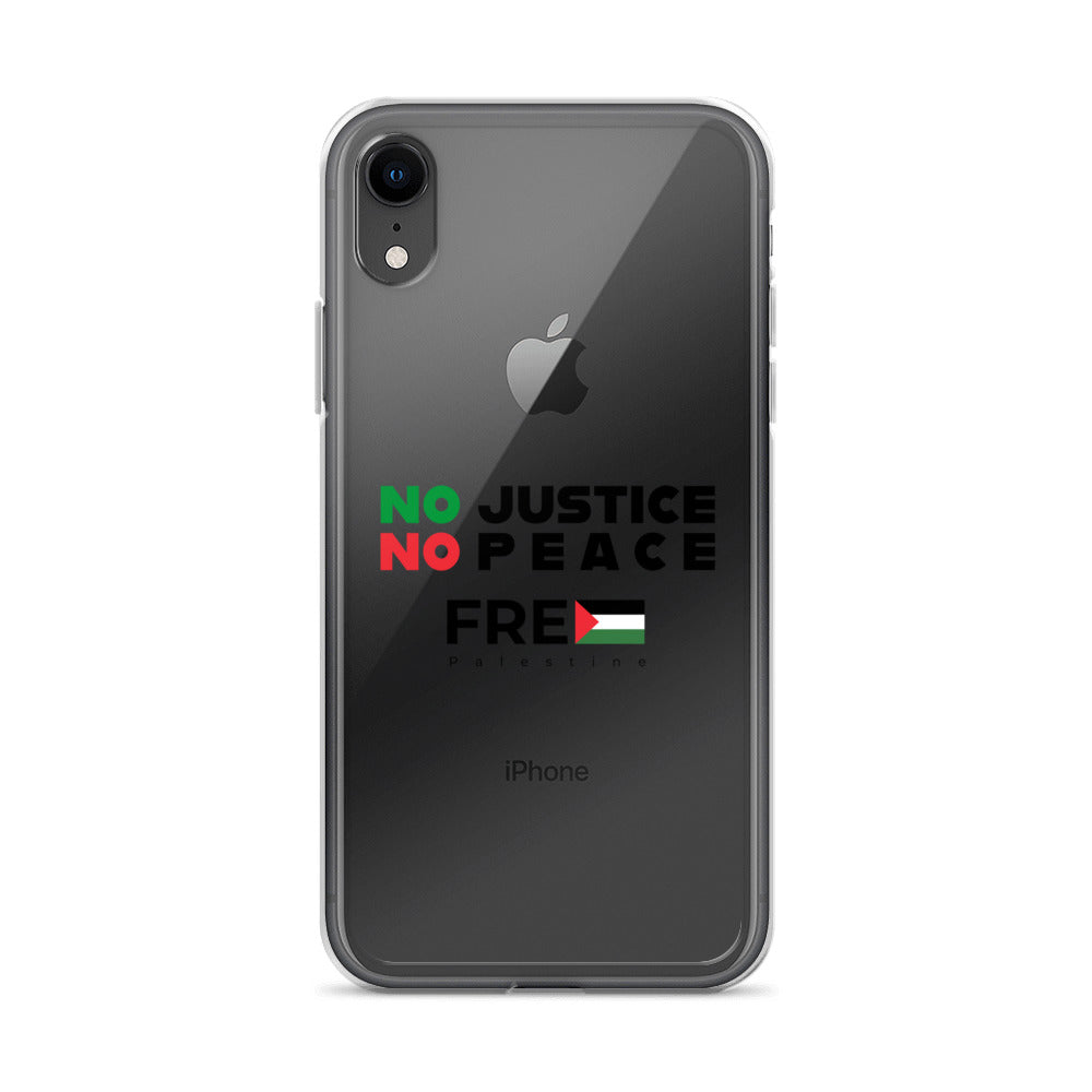 Clear Case for iPhone® - No Justice No Peace, iPhone iPhone Xr Case On Phone