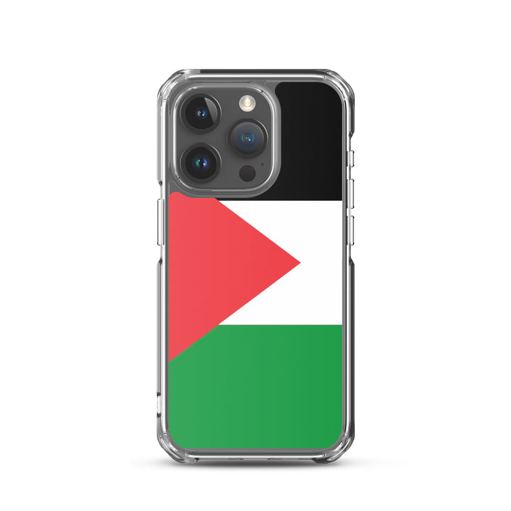 Clear Case for iPhone® - Palestine Flag, iPhone iPhone 15 Pro Case On Phone