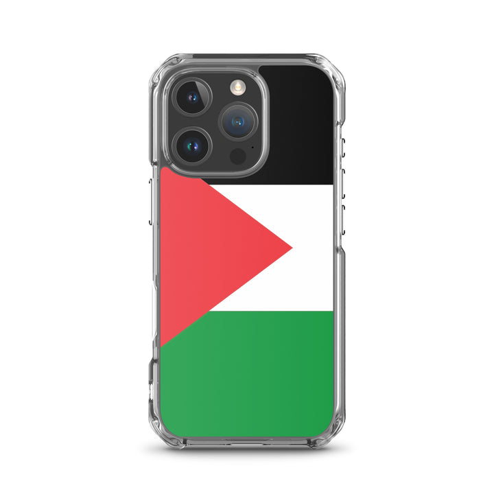 Clear Case for iPhone® - Palestine Flag, iPhone iPhone 16 Pro Case On Phone