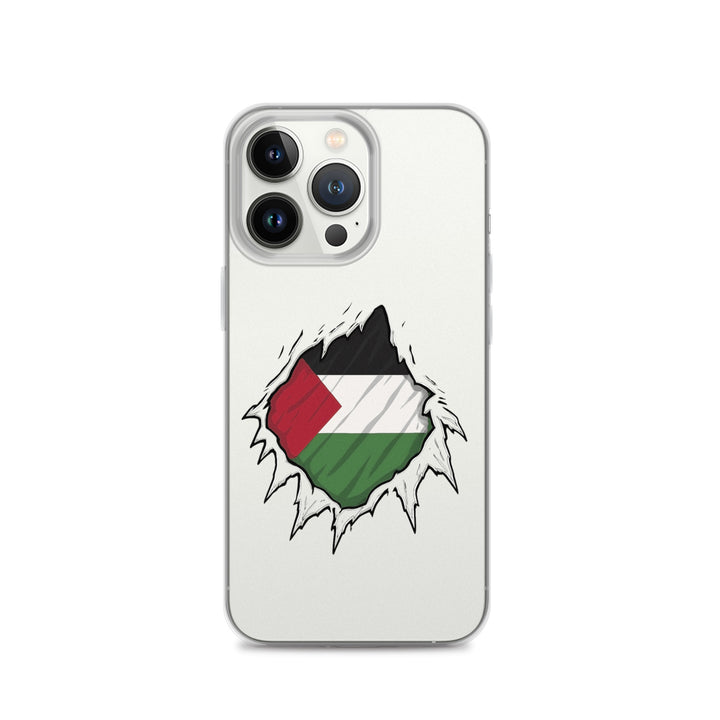 Clear Case for iPhone® - Palestine Hero, iPhone iPhone 13 Pro Case On Phone