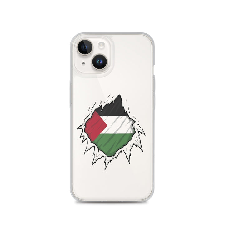 Clear Case for iPhone® - Palestine Hero, iPhone iPhone 14 Case On Phone
