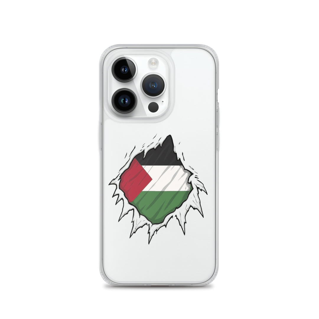 Clear Case for iPhone® - Palestine Hero, iPhone iPhone 14 Pro Case On Phone
