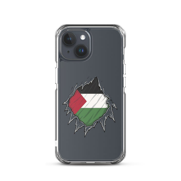 Clear Case for iPhone® - Palestine Hero, iPhone iPhone 15 Case On Phone