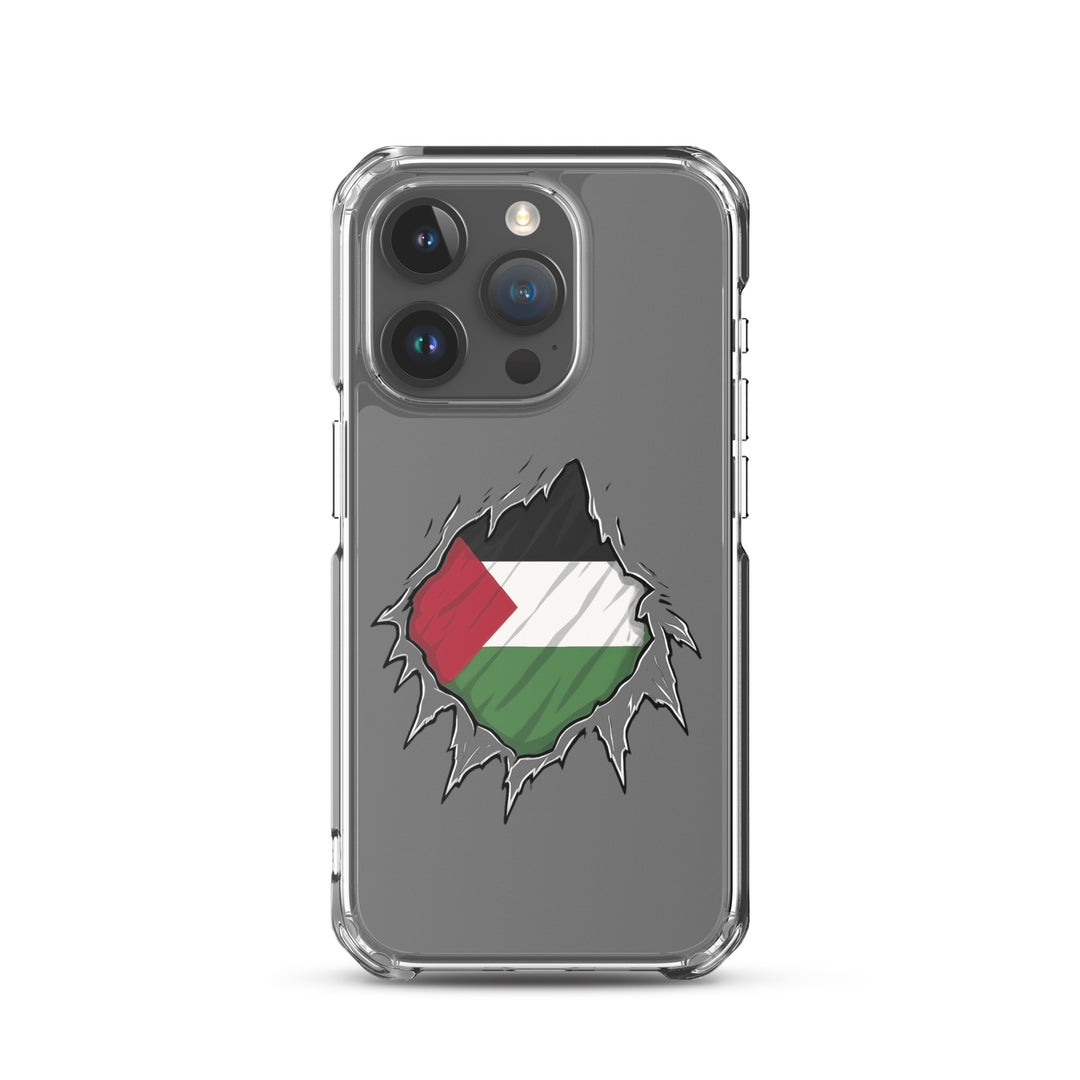 Clear Case for iPhone® - Palestine Hero, iPhone iPhone 15 Pro Case On Phone
