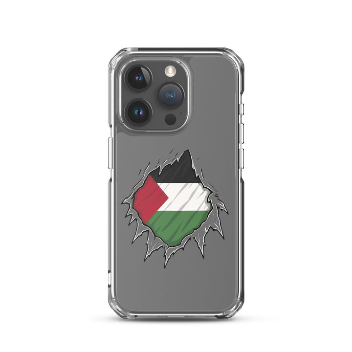Clear Case for iPhone® - Palestine Hero, iPhone iPhone 15 Pro Case On Phone
