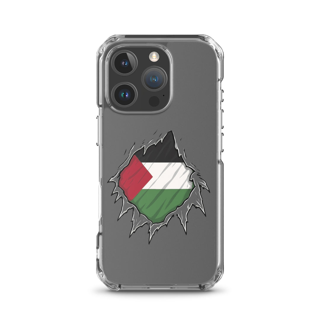 Clear Case for iPhone® - Palestine Hero, iPhone iPhone 16 Pro Case On Phone