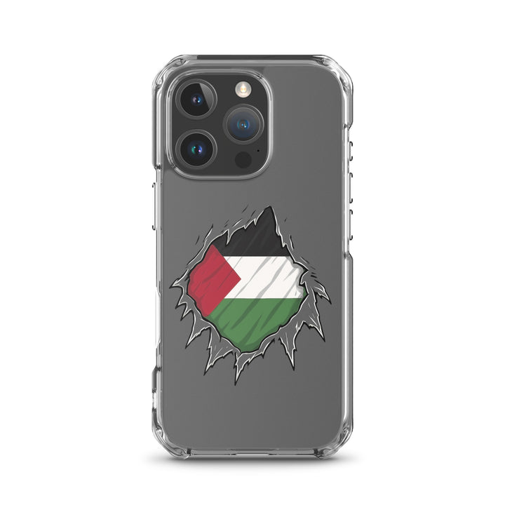 Clear Case for iPhone® - Palestine Hero, iPhone iPhone 16 Pro Case On Phone