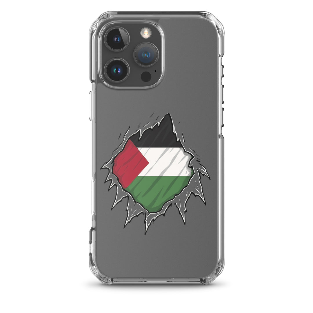 Clear Case for iPhone® - Palestine Hero, iPhone iPhone 16 Pro Max Case On Phone