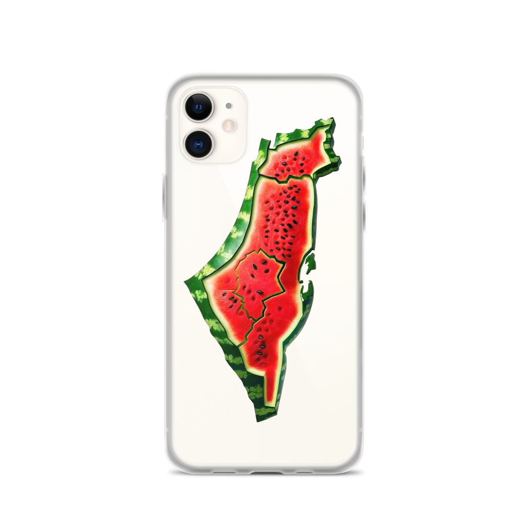 Clear Case for iPhone® - Palestine Watermelon, iPhone iPhone 11 Case On Phone