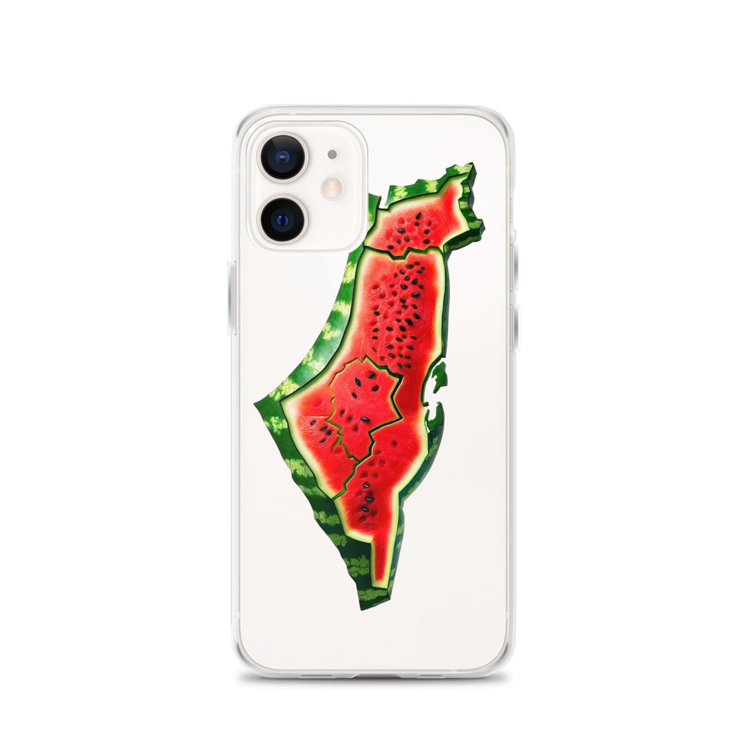 Clear Case for iPhone® - Palestine Watermelon, iPhone iPhone 12 Case On Phone