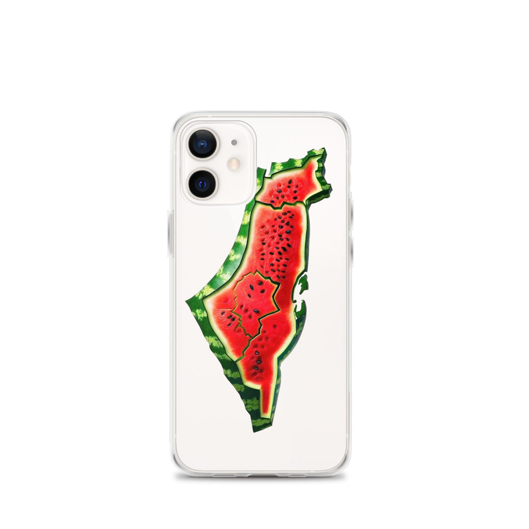 Clear Case for iPhone® - Palestine Watermelon, iPhone iPhone 12 Mini Case On Phone