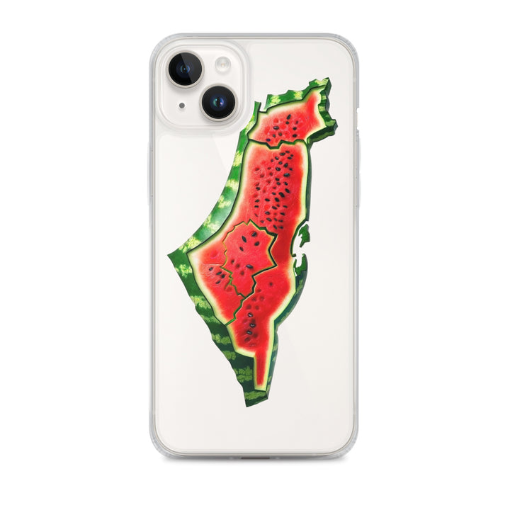 Clear Case for iPhone® - Palestine Watermelon, iPhone iPhone 14 Plus Case On Phone