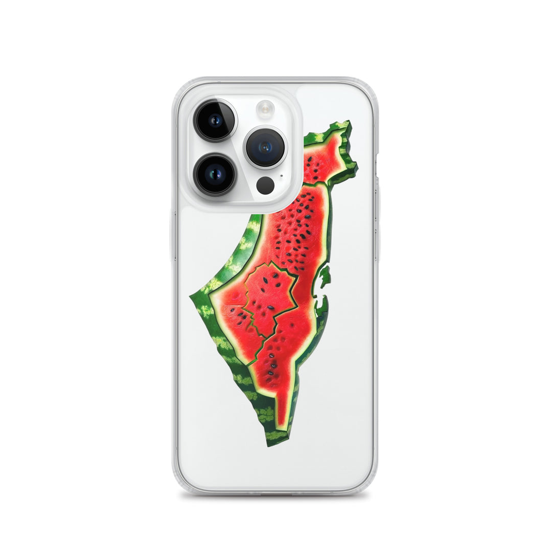 Clear Case for iPhone® - Palestine Watermelon, iPhone iPhone 14 Pro Case On Phone
