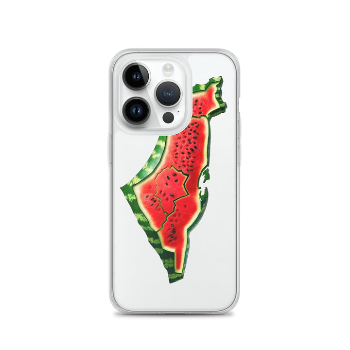 Clear Case for iPhone® - Palestine Watermelon, iPhone iPhone 14 Pro Case On Phone