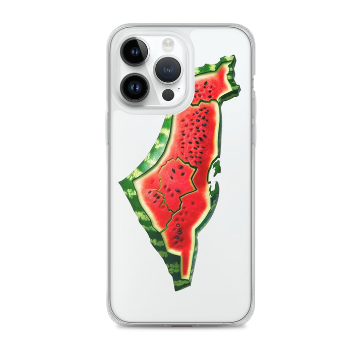 Clear Case for iPhone® - Palestine Watermelon, iPhone iPhone 14 Pro Max Case On Phone
