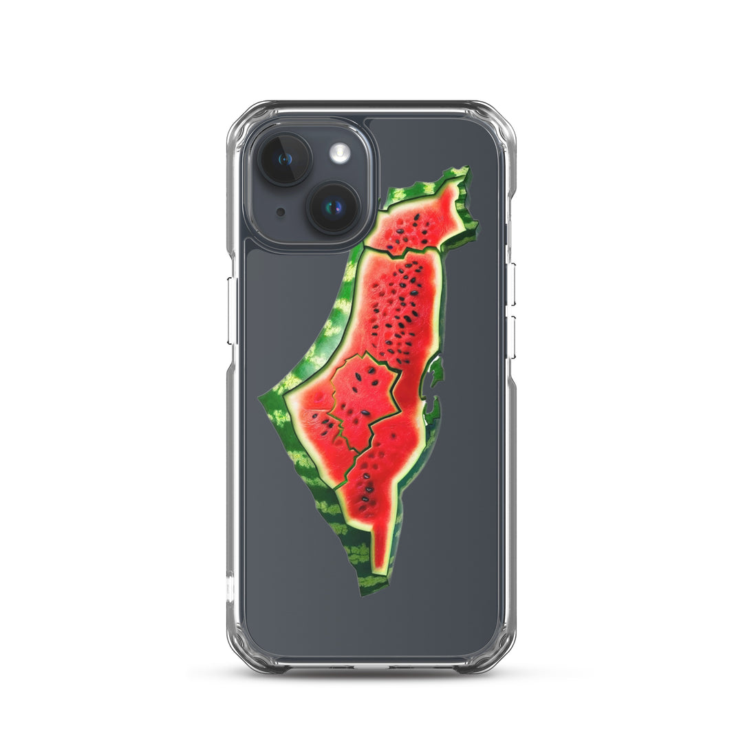 Clear Case for iPhone® - Palestine Watermelon, iPhone iPhone 15 Case On Phone