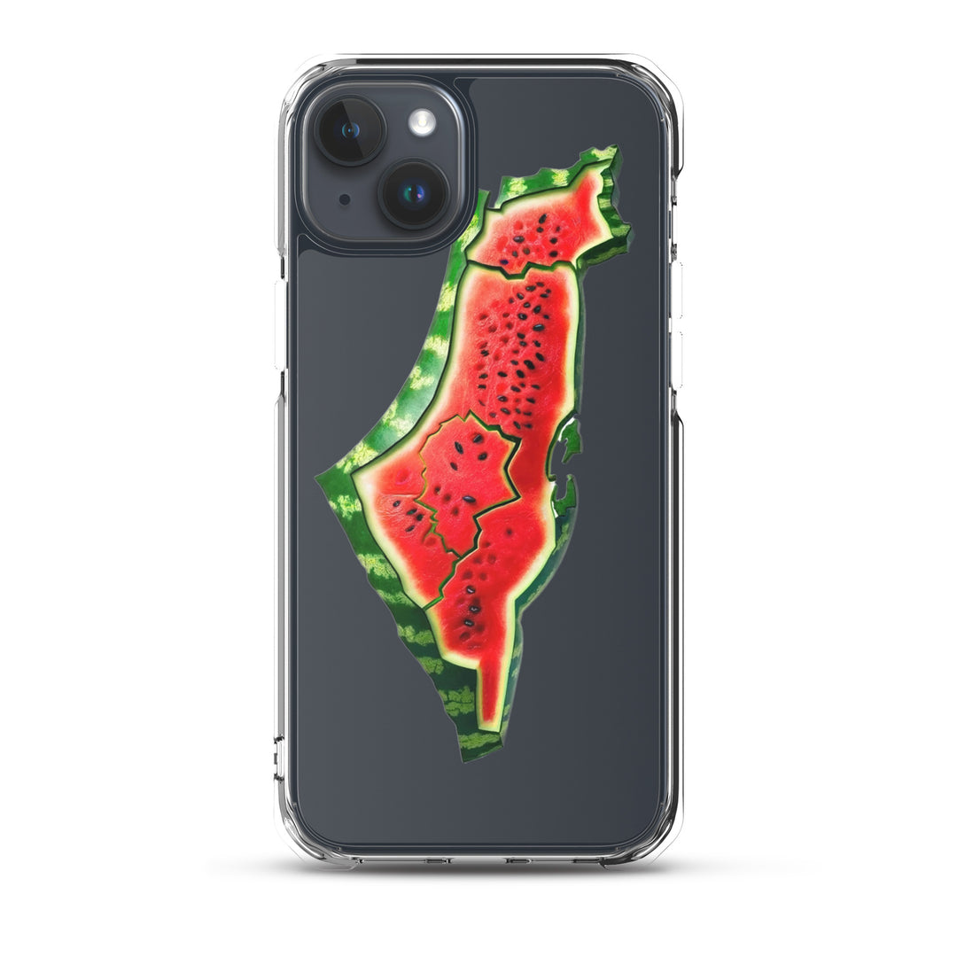 Clear Case for iPhone® - Palestine Watermelon, iPhone iPhone 15 Plus Case On Phone