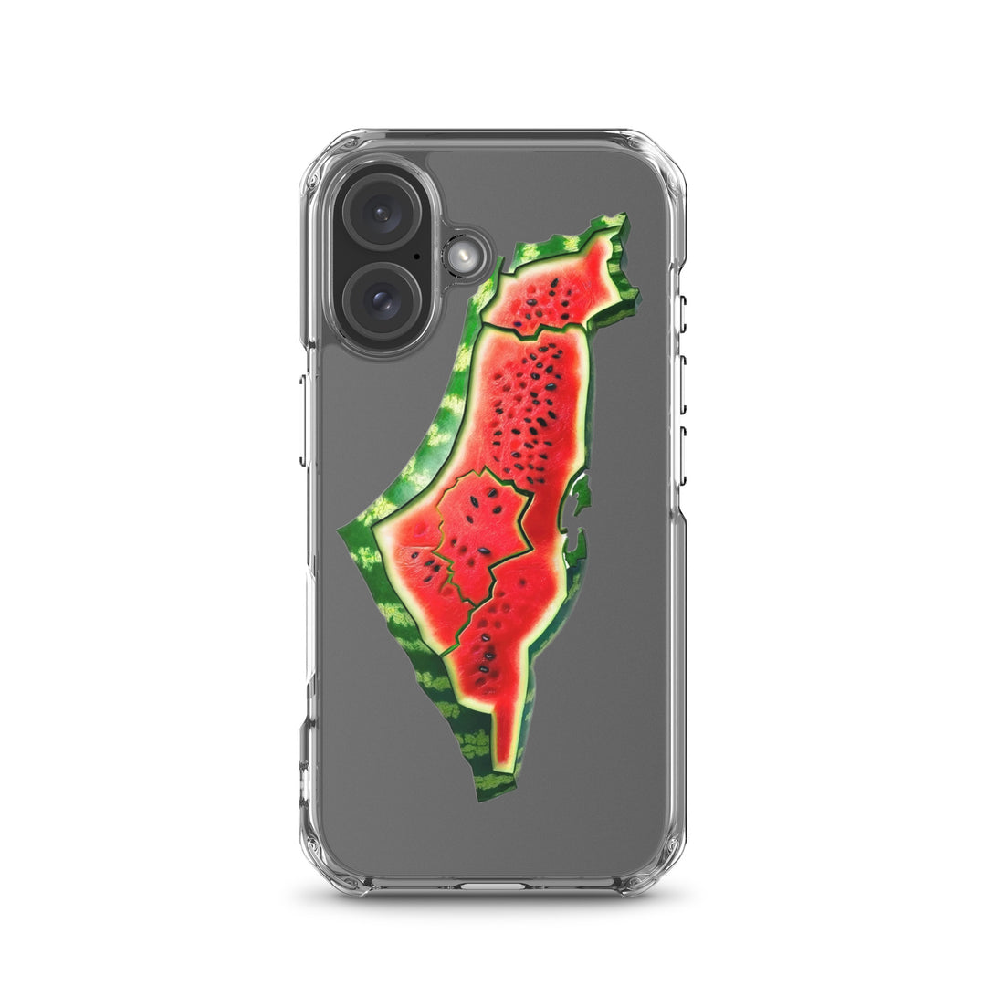 Clear Case for iPhone® - Palestine Watermelon, iPhone iPhone 16 Case On Phone