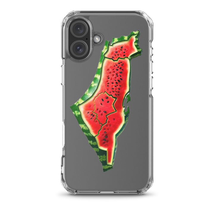Clear Case for iPhone® - Palestine Watermelon, iPhone iPhone 16 Plus Case On Phone