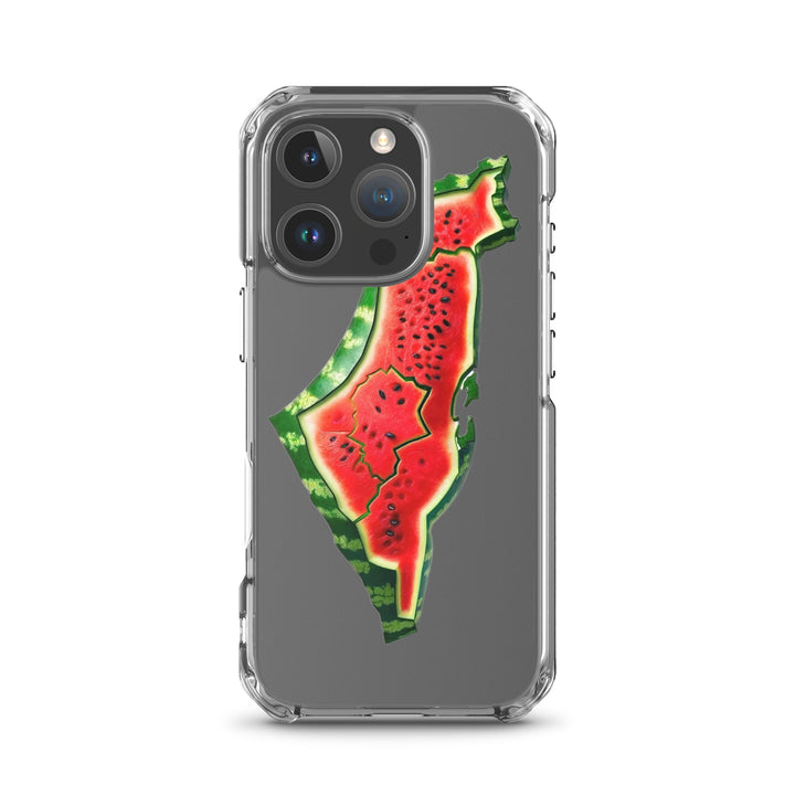 Clear Case for iPhone® - Palestine Watermelon, iPhone iPhone 16 Pro Case On Phone