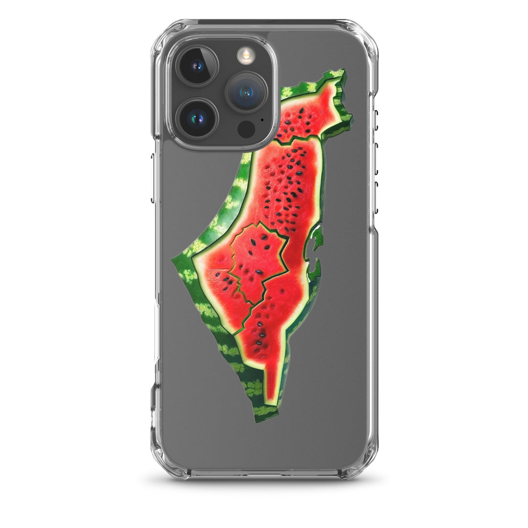 Clear Case for iPhone® - Palestine Watermelon, iPhone iPhone 16 Pro Max Case On Phone