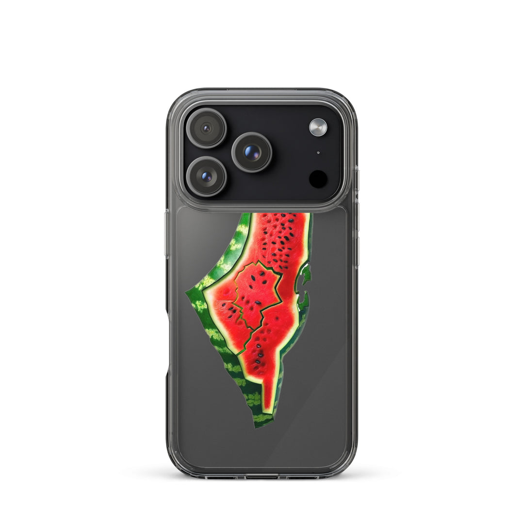 Clear Case for iPhone® - Palestine Watermelon, iPhone iPhone 17 Pro Case On Phone