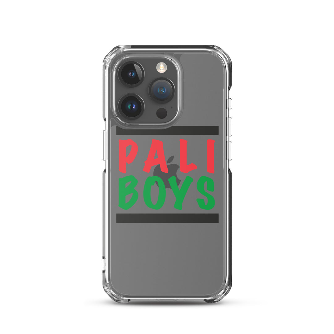Clear Case for iPhone® - Palestinian Boys, iPhone iPhone 15 Pro Case On Phone