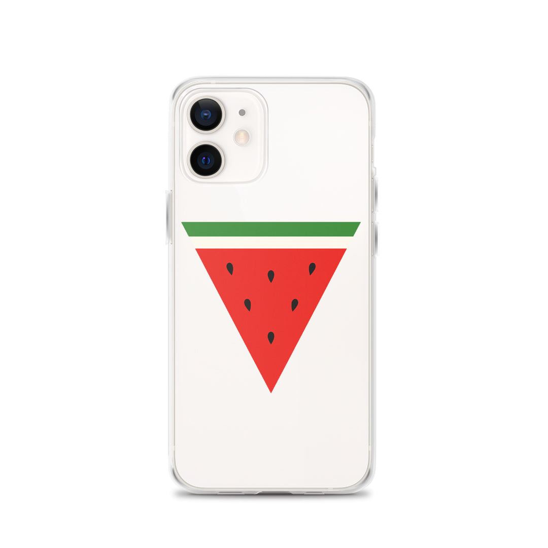 Clear Case for iPhone® - Triangle Watermelon, iPhone iPhone 12 Case On Phone