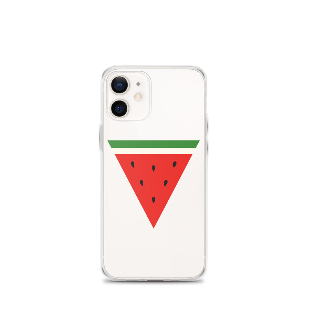 Clear Case for iPhone® - Triangle Watermelon, iPhone iPhone 12 Mini Case On Phone