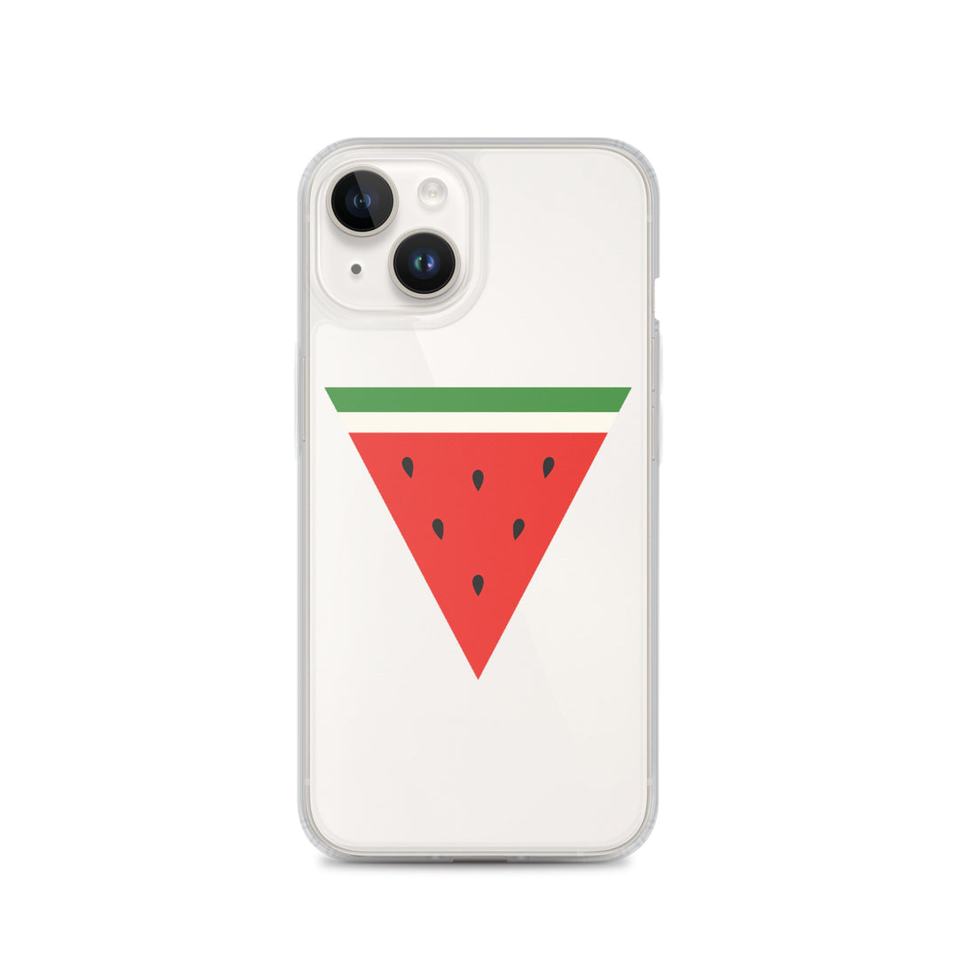 Clear Case for iPhone® - Triangle Watermelon, iPhone iPhone 14 Case On Phone
