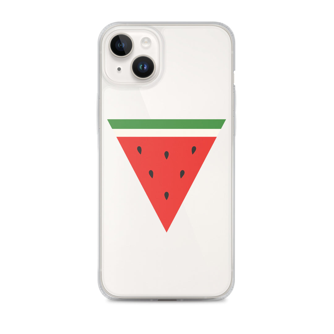 Clear Case for iPhone® - Triangle Watermelon, iPhone iPhone 14 Plus Case On Phone