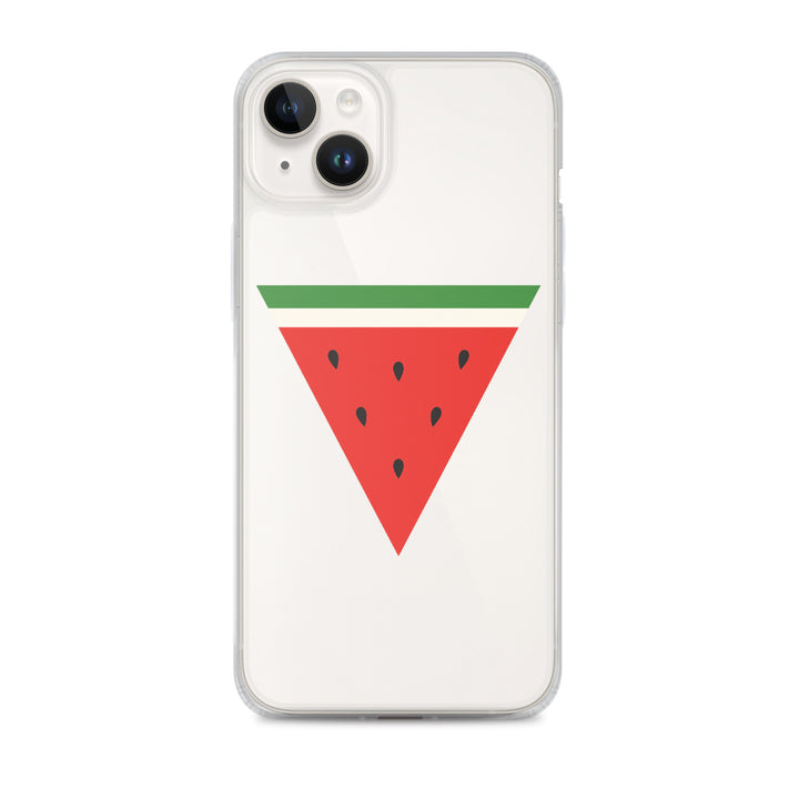 Clear Case for iPhone® - Triangle Watermelon, iPhone iPhone 14 Plus Case On Phone