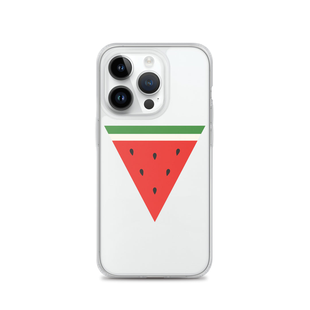 Clear Case for iPhone® - Triangle Watermelon, iPhone iPhone 14 Pro Case On Phone