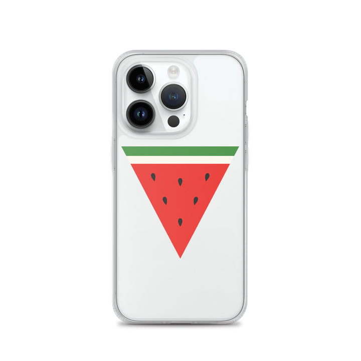 Clear Case for iPhone® - Triangle Watermelon, iPhone iPhone 14 Pro Case On Phone