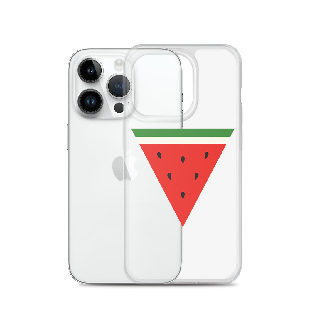 Clear Case for iPhone® - Triangle Watermelon, iPhone iPhone 14 Pro Case With Phone