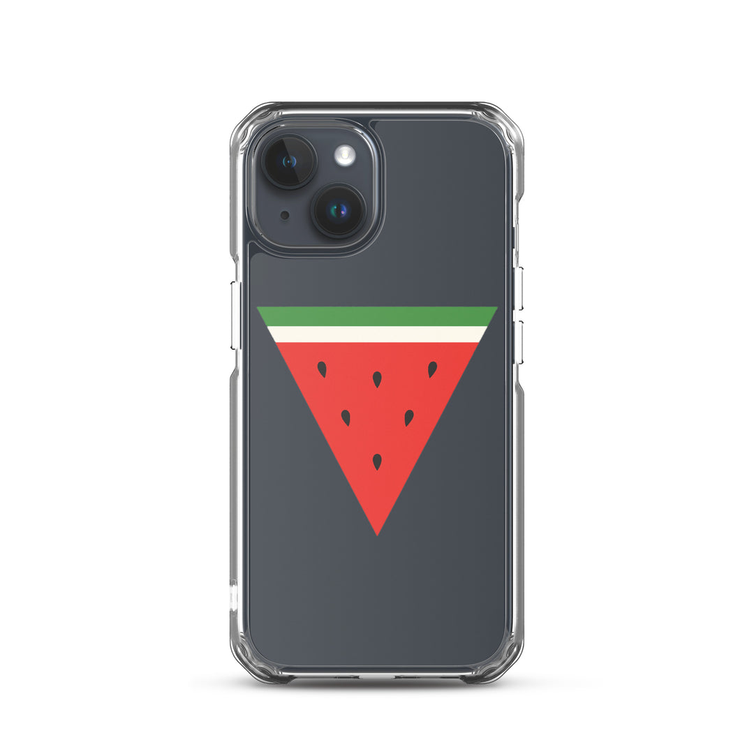 Clear Case for iPhone® - Triangle Watermelon, iPhone iPhone 15 Case On Phone