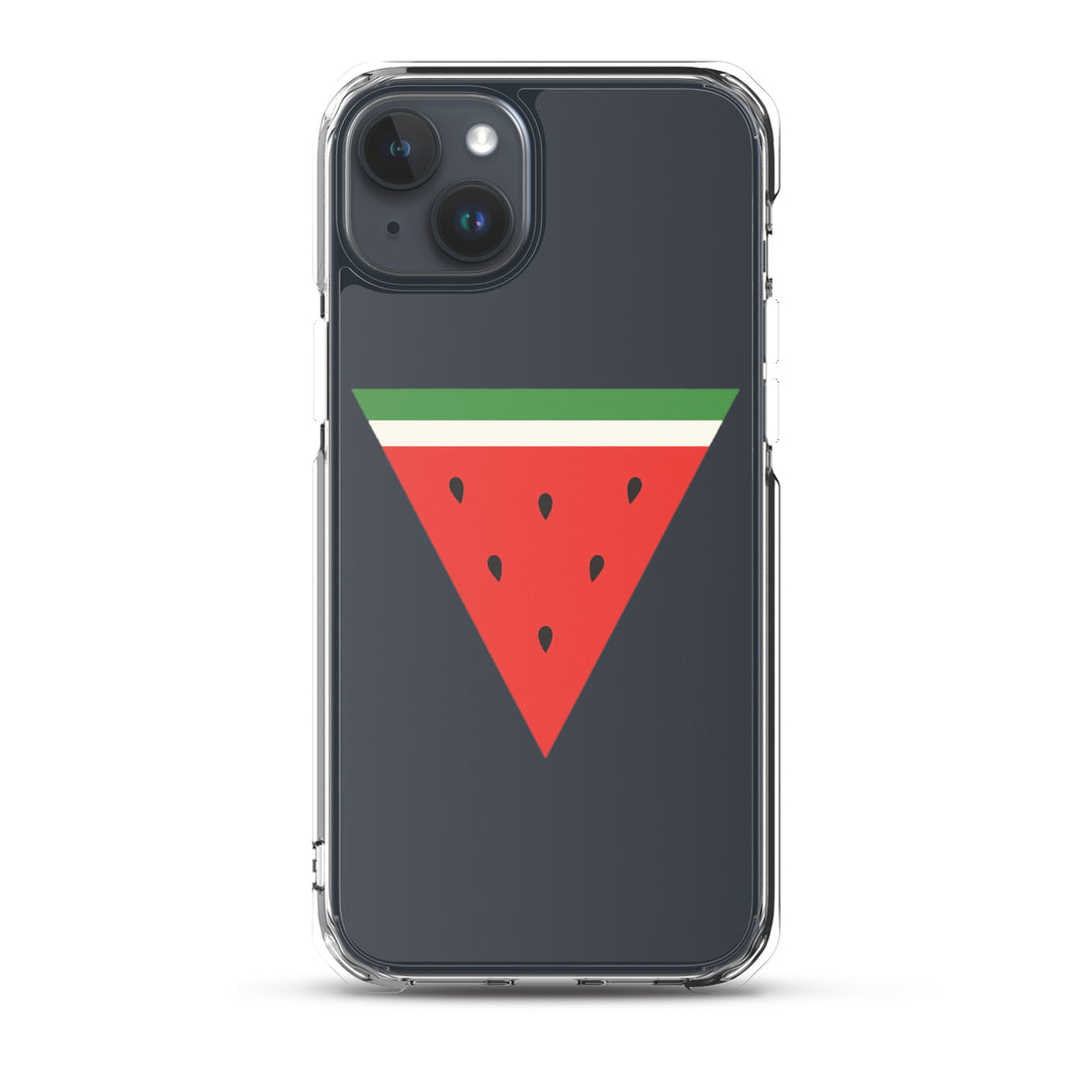 Clear Case for iPhone® - Triangle Watermelon, iPhone iPhone 15 Plus Case On Phone