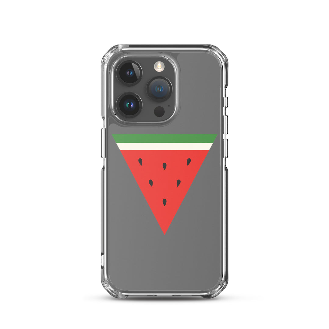 Clear Case for iPhone® - Triangle Watermelon, iPhone iPhone 15 Pro Case On Phone