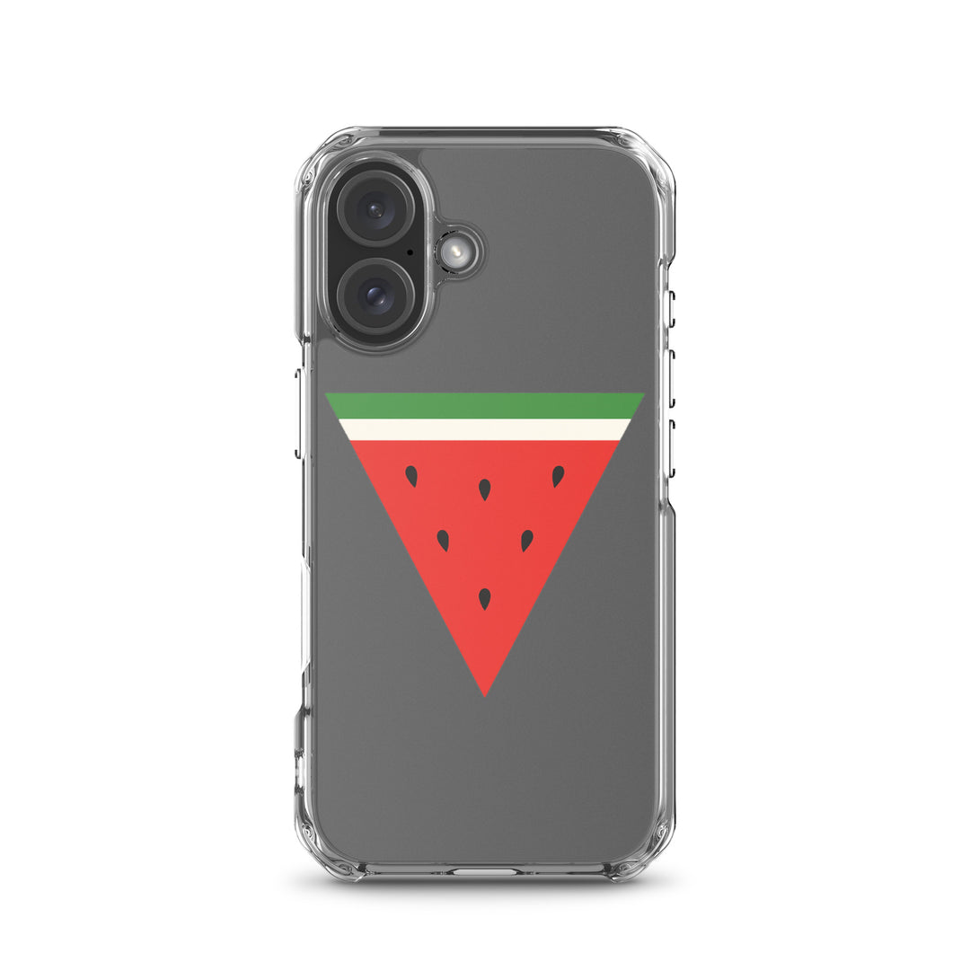Clear Case for iPhone® - Triangle Watermelon, iPhone iPhone 16 Case On Phone