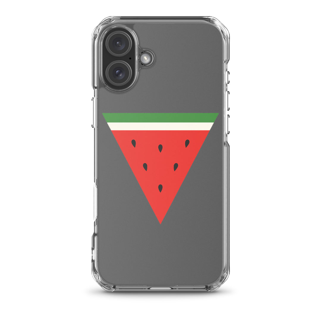 Clear Case for iPhone® - Triangle Watermelon, iPhone iPhone 16 Plus Case On Phone