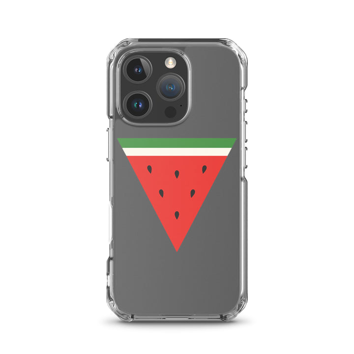 Clear Case for iPhone® - Triangle Watermelon, iPhone iPhone 16 Pro Case On Phone