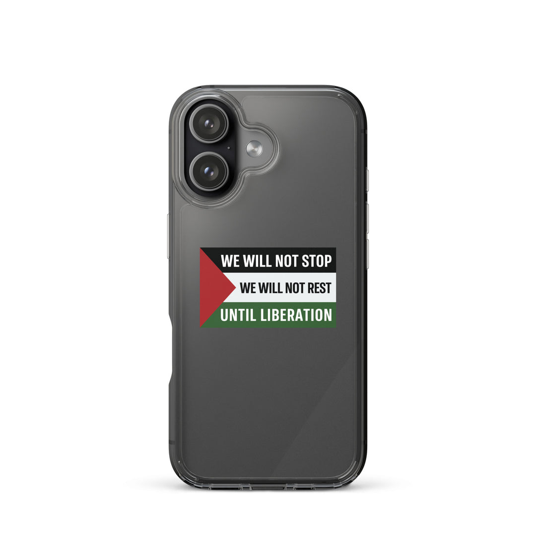 Clear Case for iPhone® - We Will Not Stop, iPhone iPhone 17 Case On Phone