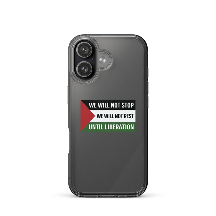 Clear Case for iPhone® - We Will Not Stop, iPhone iPhone 17 Case On Phone