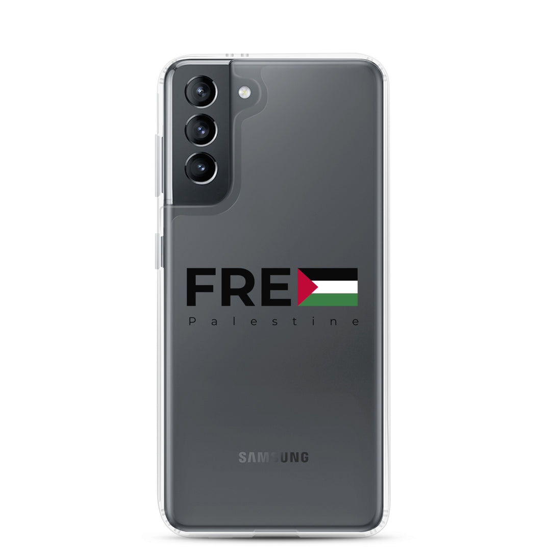 Clear Case for Samsung® - Free Palestine, Samsung Samsung Galaxy S21 Case On Phone