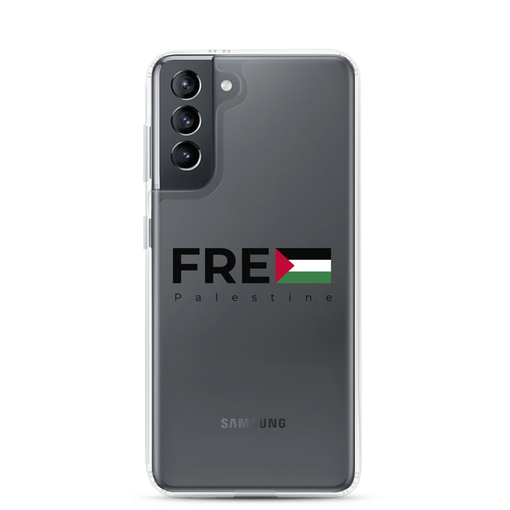 Clear Case for Samsung® - Free Palestine, Samsung Samsung Galaxy S21 Case On Phone