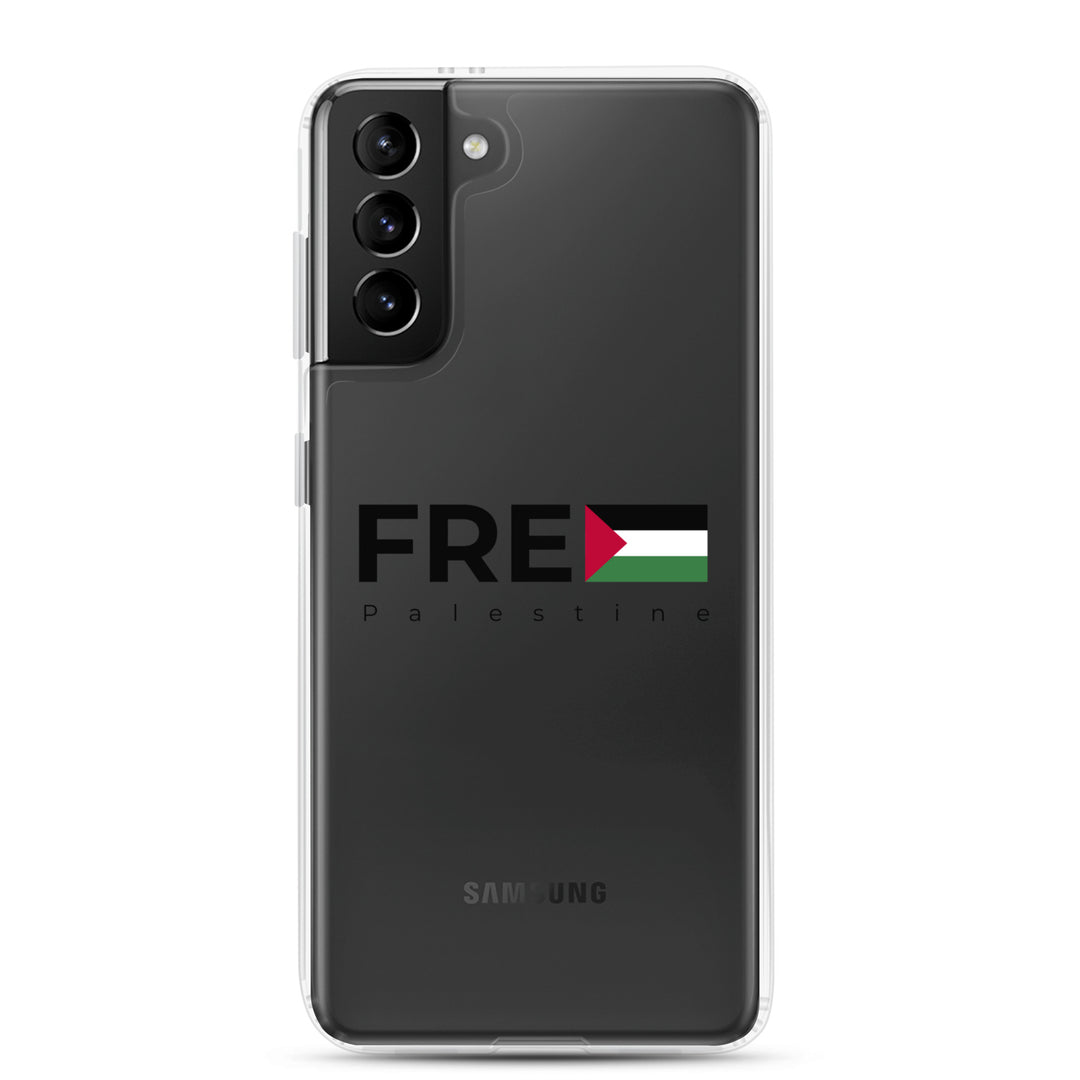 Clear Case for Samsung® - Free Palestine, Samsung Samsung Galaxy S21 Plus Case On Phone
