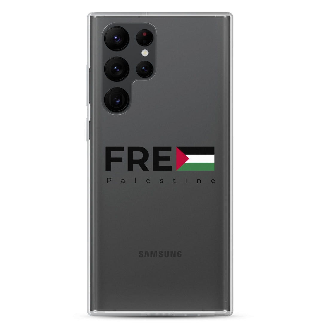 Clear Case for Samsung® - Free Palestine, Samsung Samsung Galaxy S22 Ultra Case On Phone