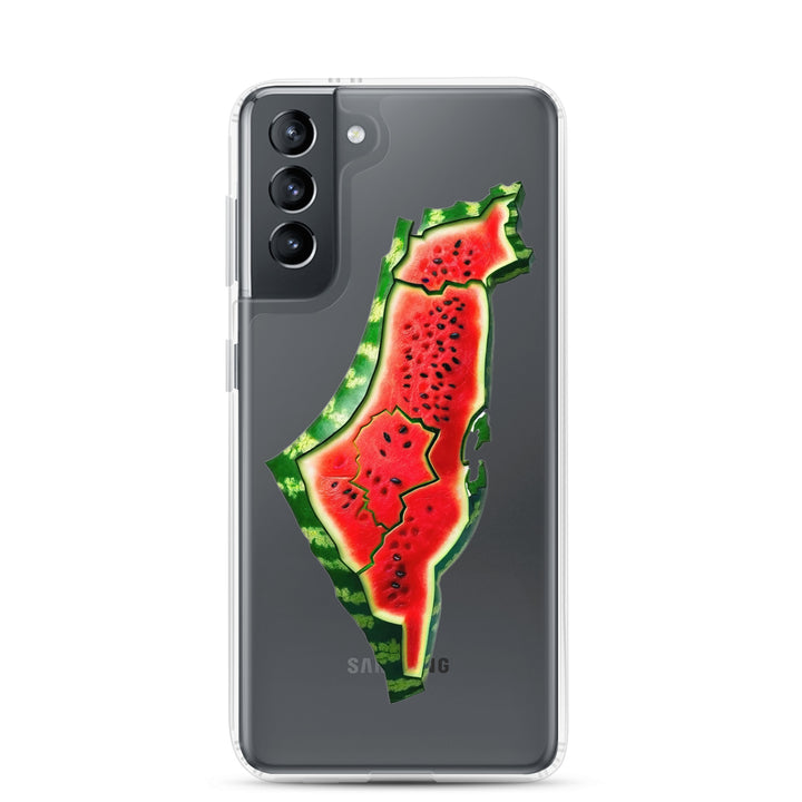 Clear Case for Samsung® - Palestine Watermelon, Samsung Samsung Galaxy S21 Case On Phone