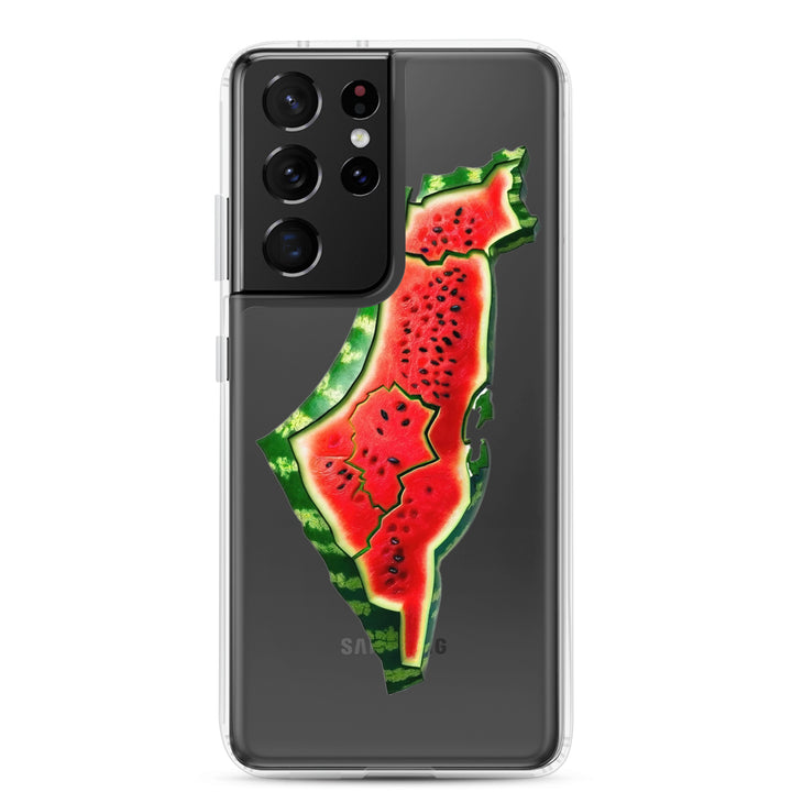 Clear Case for Samsung® - Palestine Watermelon, Samsung Samsung Galaxy S21 Ultra Case On Phone