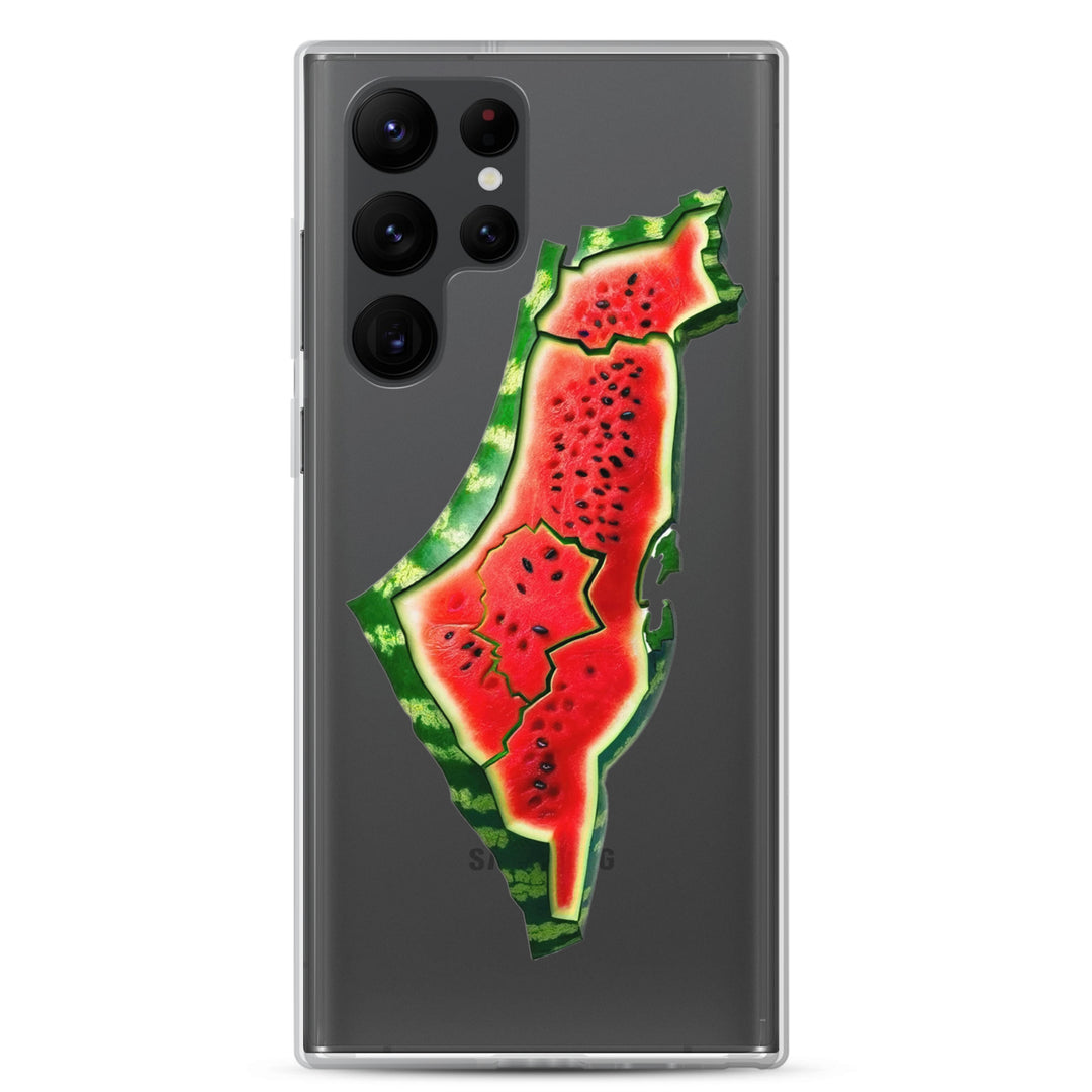 Clear Case for Samsung® - Palestine Watermelon, Samsung Samsung Galaxy S22 Ultra Case On Phone